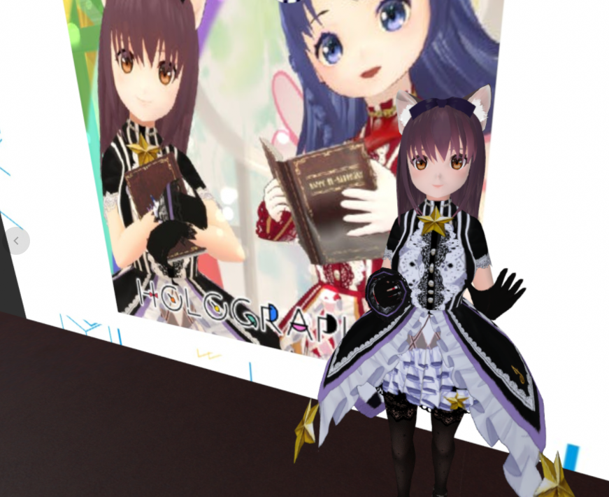 学術系VTuber活動のサムネイル。アバターが発表会場に立っている画像
