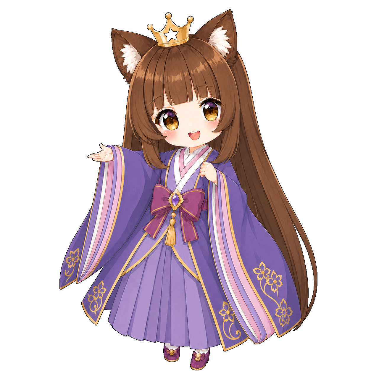 じゅりあの代表作に登場する、栗色の髪とねこみみのねこみみ姫